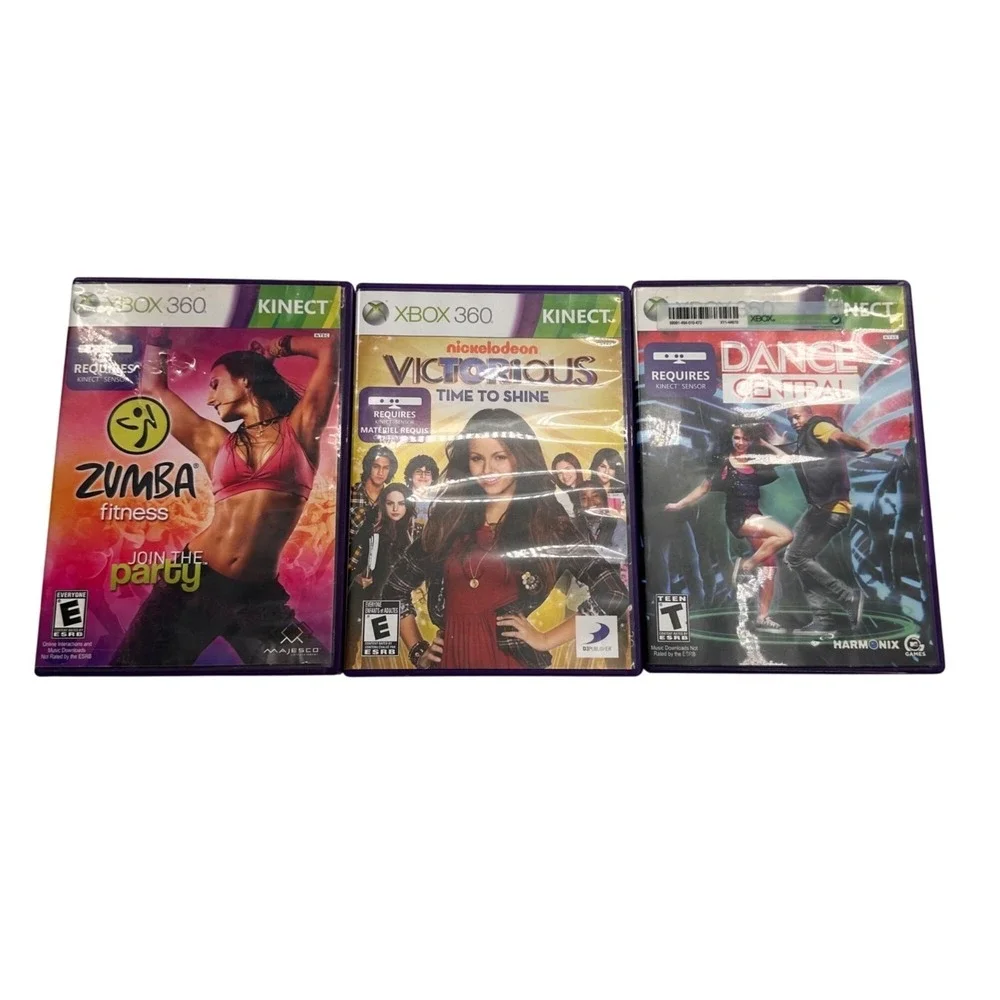 Xbox 360 Kinect Games Bundle: Dance Central Victorious‎ Time Shine Zumba Fitness